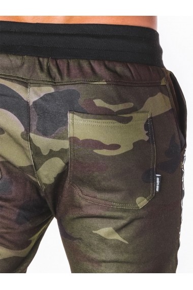 Pantaloni pentru barbati de trening camuflaj verde slim fit sport street model nou  P653