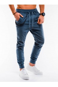 Pantaloni casual barbati P908 - albastru