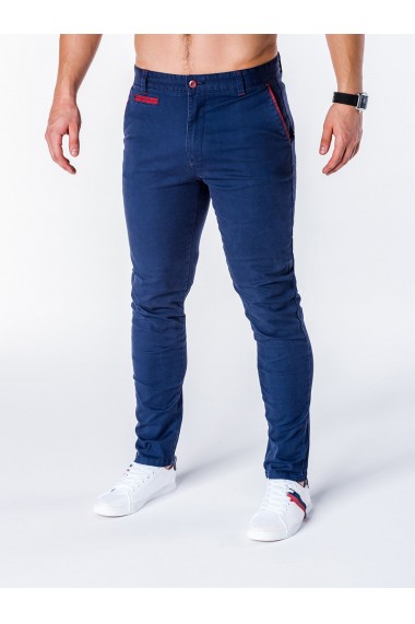 Pantaloni pentru barbati bleumarin slim fit casual elegant model nou - P646