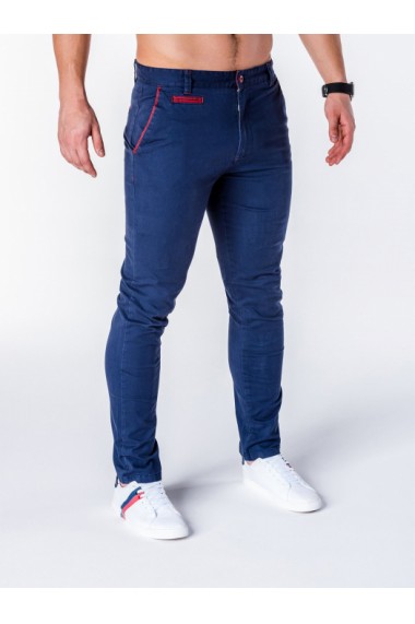 Pantaloni pentru barbati bleumarin slim fit casual elegant model nou - P646