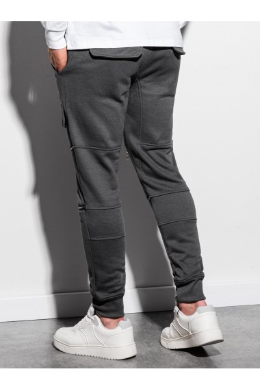 Pantaloni de trening barbati P901 - gri-inchis