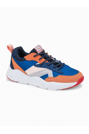 Sneakers casual barbati T368 - albastru portocaliu