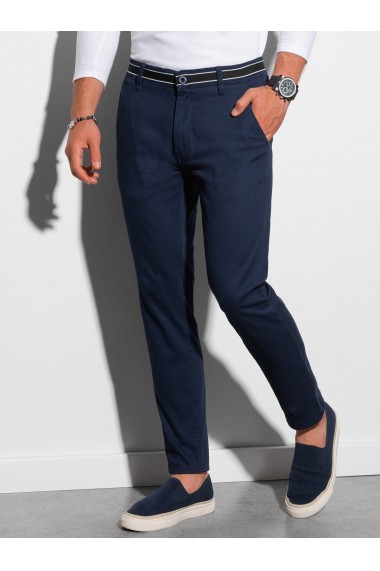 Pantaloni barbati casual slim fit P156-bleumarin