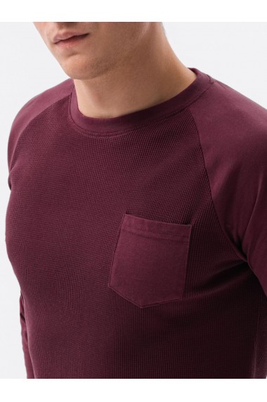 Bluza simpla cu maneca lunga barbati L137 - rosu-inchis