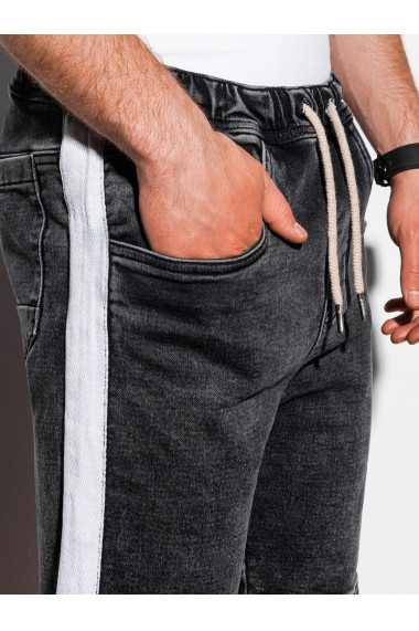 Pantaloni scurti din denim barbati W221 - negru