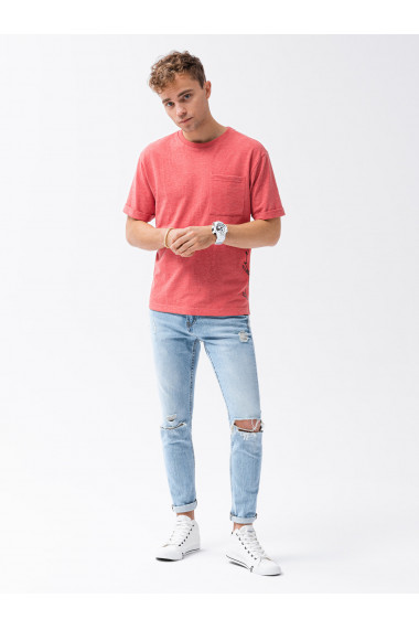 Tricou cu imprimeu pentru barbati S1371 - rosu