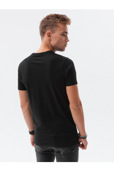 Tricou cu imprimeu pentru barbati S1434 V-19D- negru