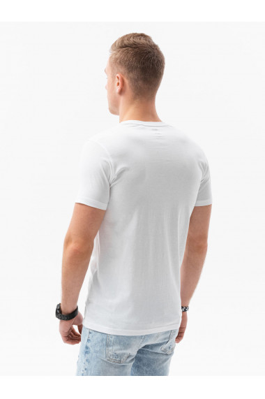 Tricou cu imprimeu pentru barbati S1434 V-21B- alb