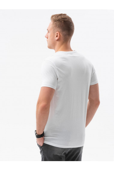 Tricou cu imprimeu pentru barbati S1434 V-18A- alb