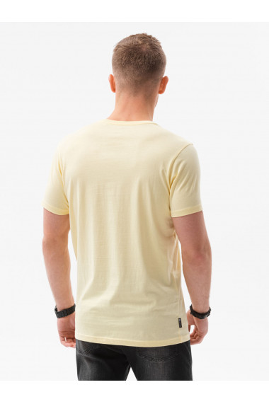 Tricou cu imprimeu pentru barbati S1434 V-11B- galben