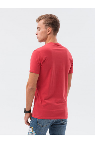 Tricou cu imprimeu pentru barbati S1434 V-24D- rosu