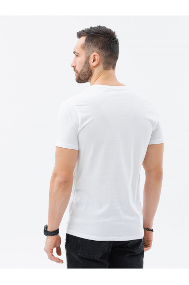 Tricou cu imprimeu pentru barbati S1434 V-9A- alb