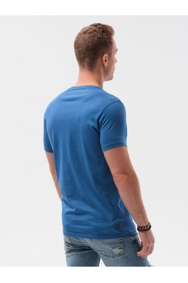 Tricou cu imprimeu pentru barbati S1434 V-23A- albastru