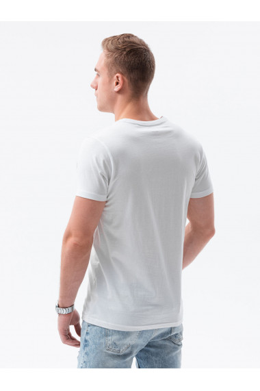 Tricou cu imprimeu pentru barbati S1434 V-12A- alb