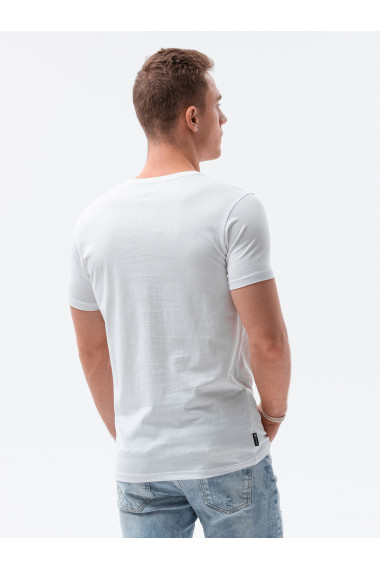 Tricou cu imprimeu pentru barbati S1434 V-3A- alb