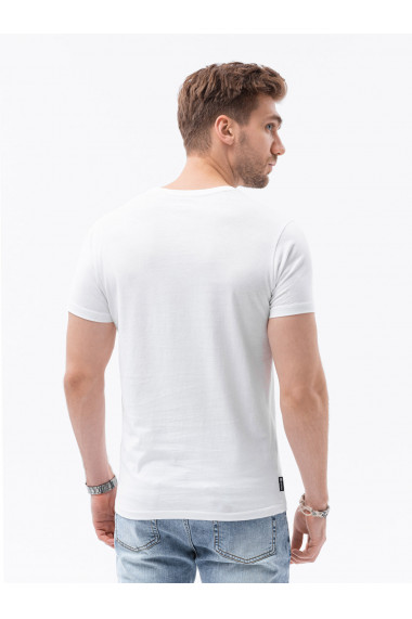Tricou cu imprimeu pentru barbati S1434 V-15A - alb