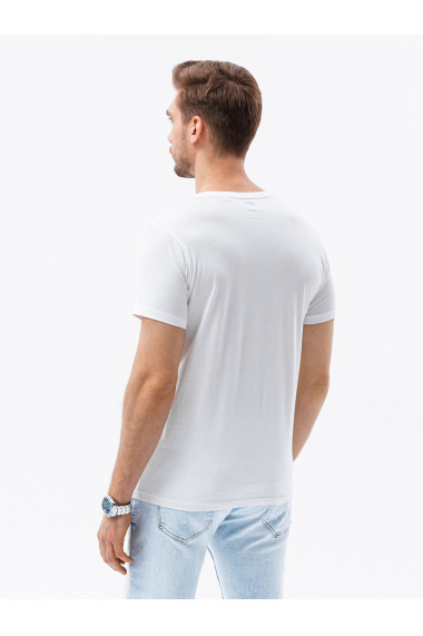 Tricou cu imprimeu pentru barbati S1434 V-6A- alb