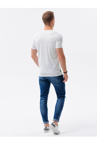Tricou cu imprimeu pentru barbati S1434 V-7A- alb
