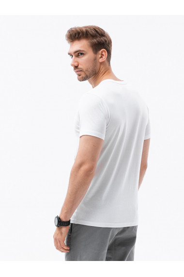 Tricou cu imprimeu pentru barbati S1434 V-8A- alb