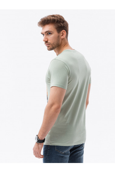 Tricou cu imprimeu pentru barbati S1434 V-6B- verde