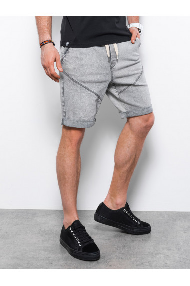 Pantaloni scurti din denim barbati - gri W361