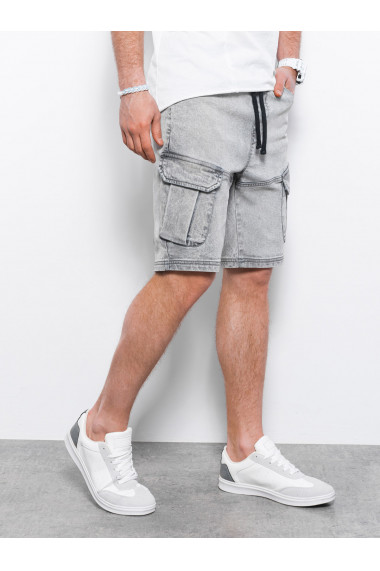 Pantaloni scurti din denim barbati - gri W362