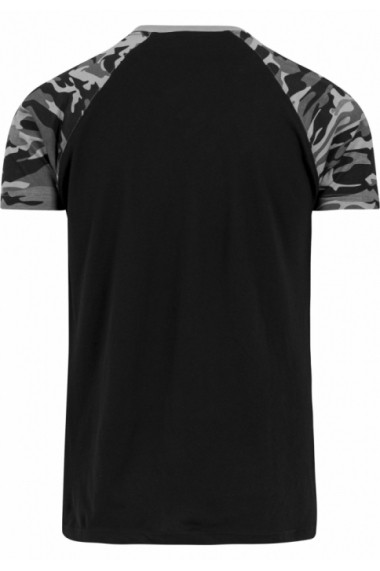 Tricou casual in doua culori pentru barbati negru-camuflaj Urban Classics