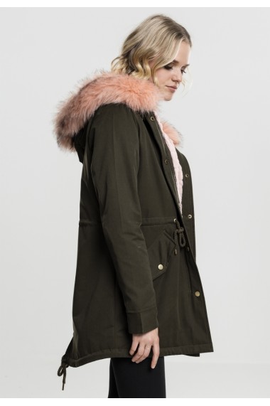 Ladies Peached Teddy Lined Parka