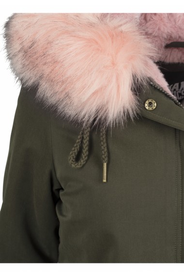 Ladies Peached Teddy Lined Parka