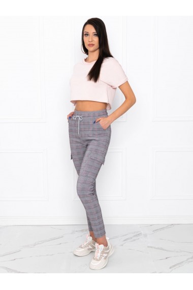 Pantaloni femei PLR003 - gri-roz