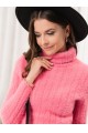 Pulover pe gat femei ELR019 - roz