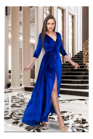 Rochie albastru royal lunga din catifea Renee ROY11923