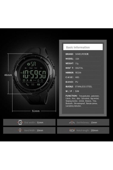 Ceas SKMEI Smartwatch 017 Negru