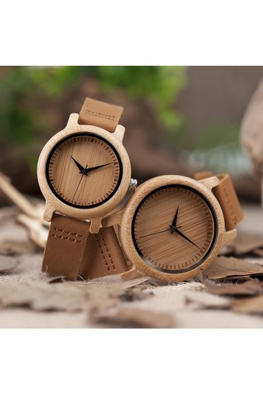 Set ceasuri din lemn Bobo Bird pentru cupluri curea din piele