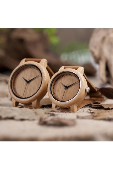Set ceasuri din lemn Bobo Bird pentru cupluri curea din piele