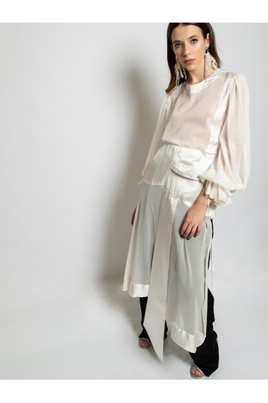 Camasa tip rochie Marami Asymmetric Shirt Dress Alba