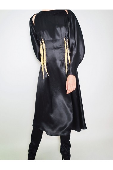 Rochie midi Marami Bishop Sleeves Dress Neagra
