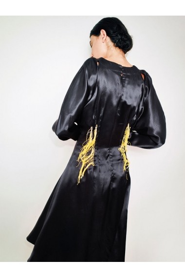 Rochie midi Marami Bishop Sleeves Dress Neagra