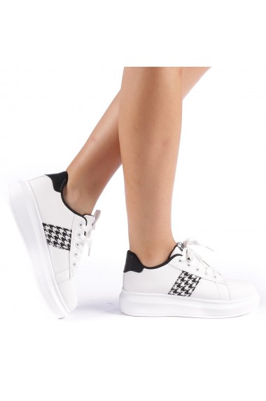 Pantofi sport dama Jimena alb cu negru