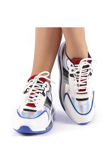 Pantofi sport dama Tamina alb cu albastru
