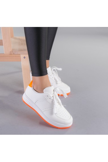 Pantofi sport dama Softa alb cu portocaliu