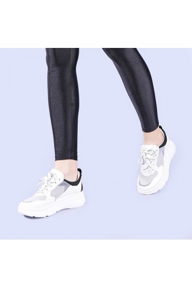 Pantofi sport dama Leticia albi cu negru