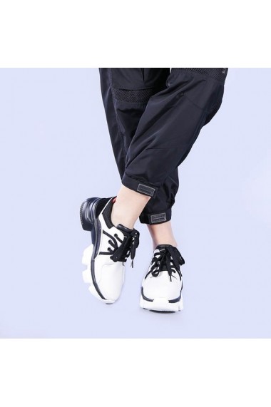 Pantofi sport dama Nalini albi cu negru