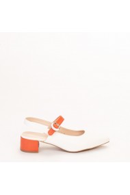 Pantofi dama Safar albi cu portocaliu