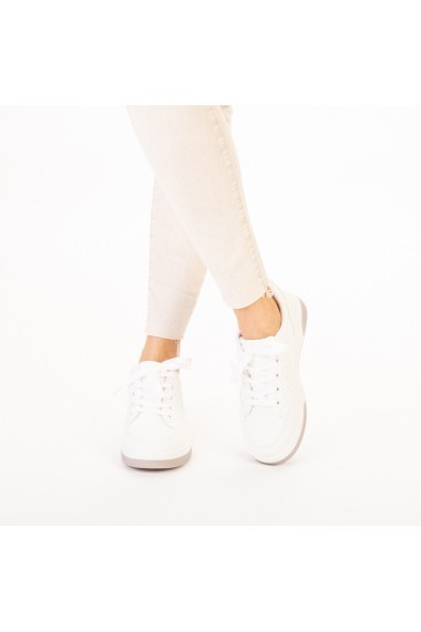 Pantofi sport dama Aren albi cu gri