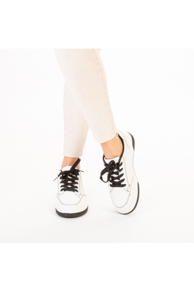 Pantofi sport dama Aren albi cu negru
