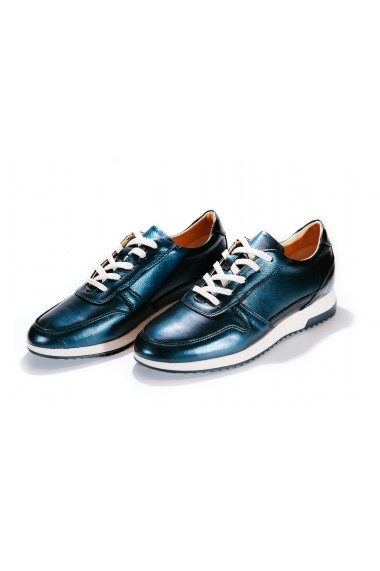 Pantofi sport Peter 100% Piele Naturala Urban Sneakers Blue Sidef