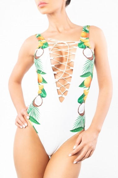 Costum de baie intreg Eternity Alb-Tropical Fruits Motivate Store
