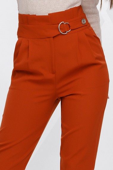 Pantaloni Ellen portocalii cu accesorii pe talie