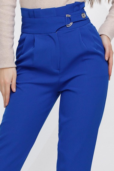 Pantaloni Ellen albastri cu accesorii pe talie